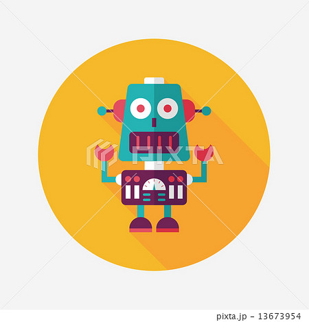 robot concept flat icon with long shadow,eps10 robot concept flat icon with long shadow,eps10 13673954