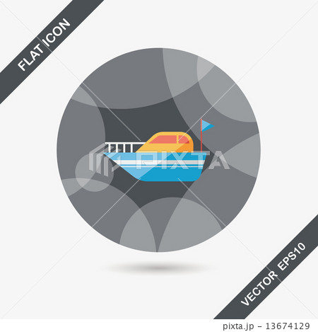 Yacht flat icon with long shadow,eps10 13674129