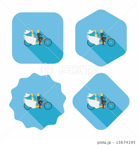wedding couple flat icon with long shadow,eps10 13674195