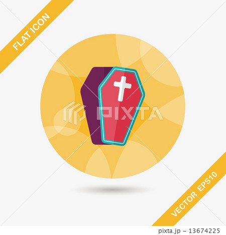 coffin falt icon with long shadow,eps10 13674225
