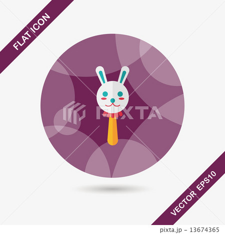 baby rattle flat icon with long shadow,eps10 13674365