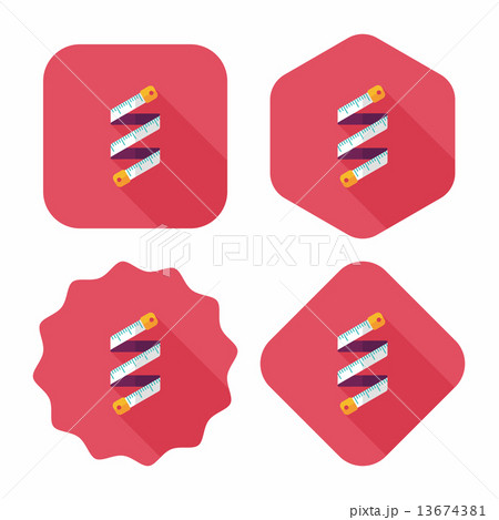 measuring tape flat icon with long shadow,eps10 13674381