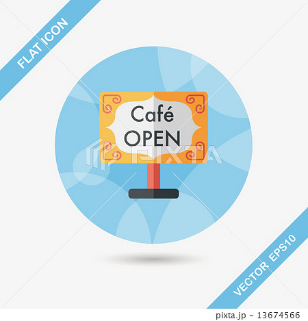 Coffee shop signs flat icon with long shadow,eps10 13674566