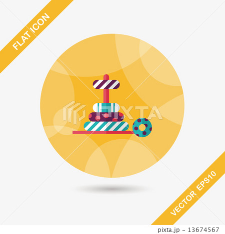 Pyramid toy flat icon with long shadow,eps10 13674567