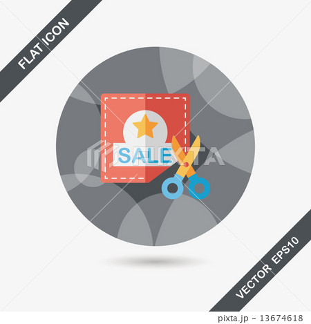 shopping sale coupon flat icon with long shadow,eps10 13674618