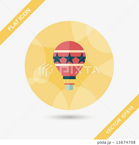 Hot Air Balloon flat icon with long shadow,eps10 Hot Air Balloon flat icon with long shadow,eps10 13674708