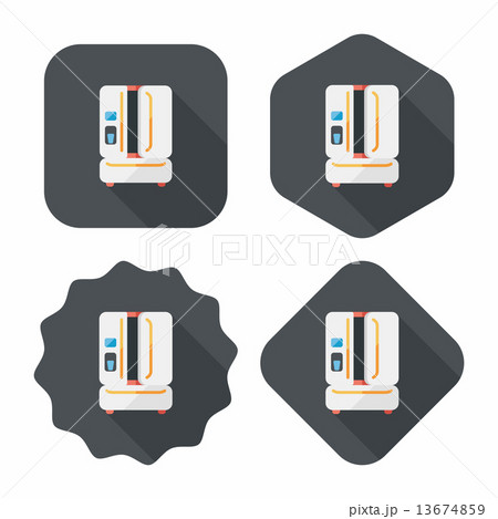 Kitchenware refrigerator flat icon with long shadow,eps10 Kitchenware refrigerator flat icon with long shadow,eps10 13674859