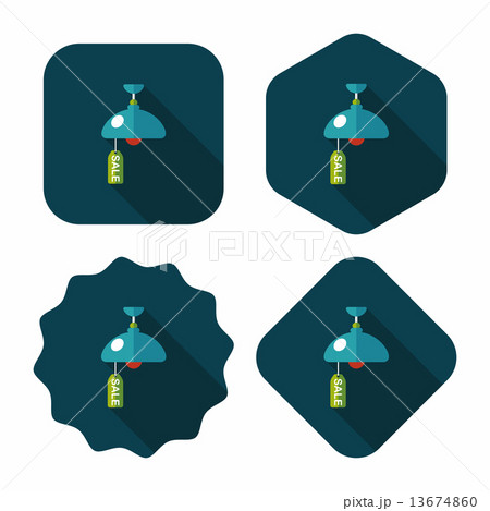 shopping sale lamp flat icon with long shadow,eps10 13674860