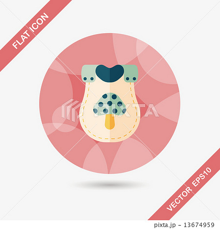 baby bib flat icon with long shadow,EPS 10 13674959