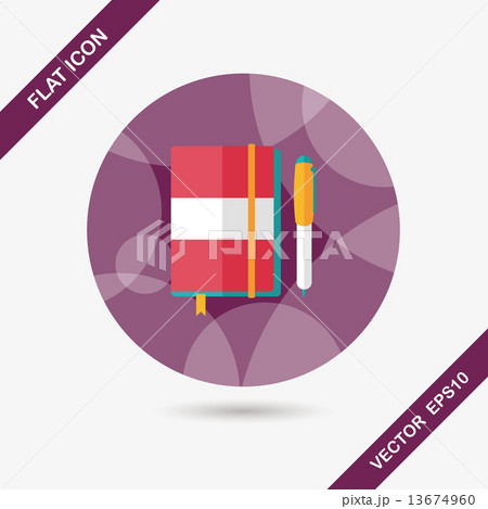 notebook flat icon with long shadow,eps10 13674960