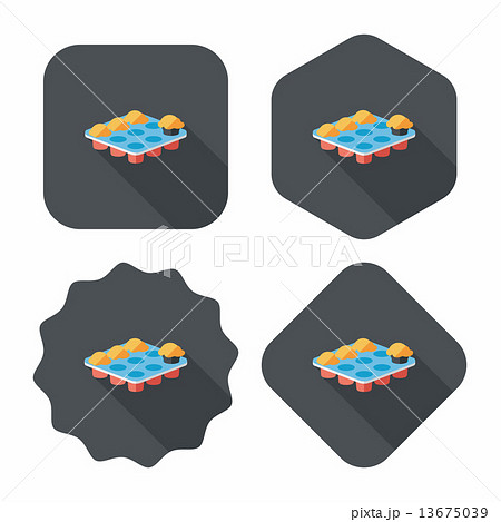 kitchenware baking plate flat icon with long shadow,eps10 13675039