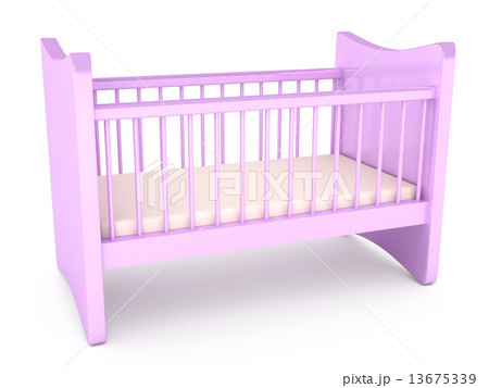 Baby cot over white background 13675339