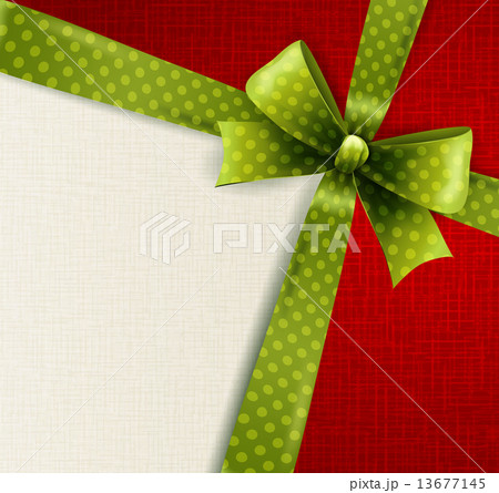 Vector isolated green polka dots bow 13677145