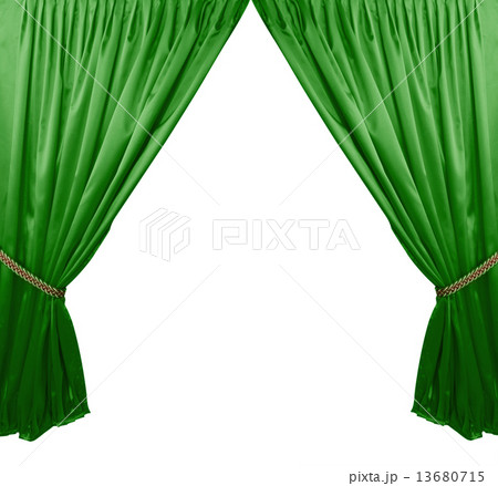 Green theater curtain background Green theater curtain background 13680715