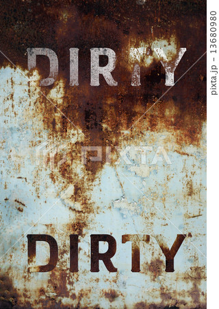 Dirty text on Grunge metal background 13680980