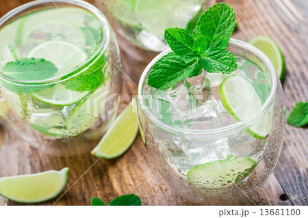 Cocktail with lime and mint Cocktail with lime and mint 13681100