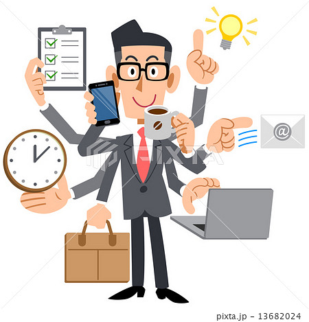 マルチタスクをこなすビジネスマン 13682024