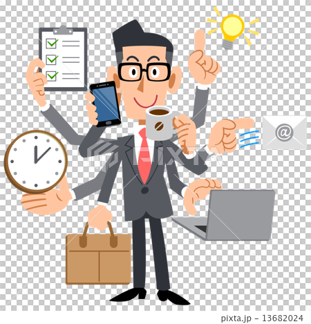 マルチタスクをこなすビジネスマン 13682024