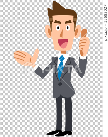 A young businessman introducing good things A young businessman introducing good things 13682027