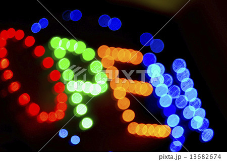 Neon open sign at night 13682674