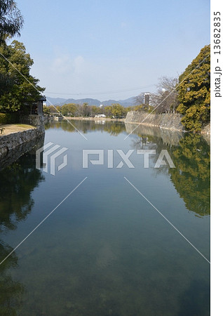 広島城の水堀（広島城址公園／広島県広島市中区基町） 13682835