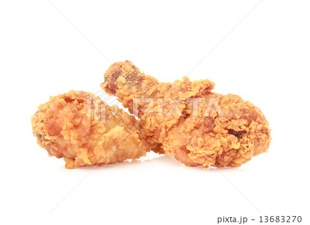 Fried chicken on white background 13683270