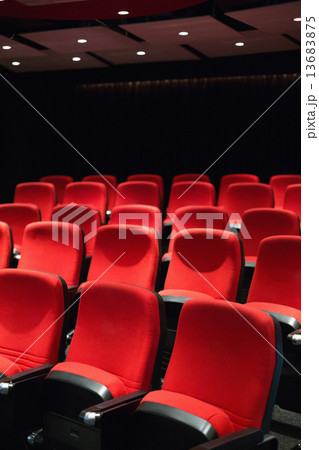 Empty rows of red seats 13683875