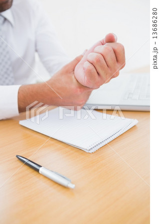 Businessman holding his hand 13686280