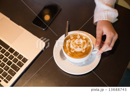Bear design in foam of cappuccino Bear design in foam of cappuccino 13688743