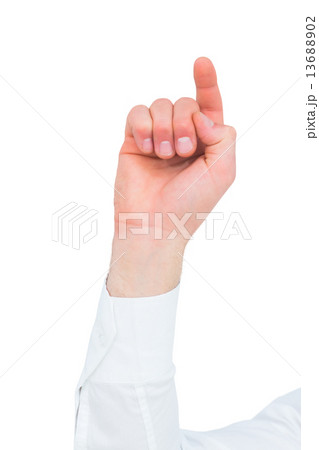 Hand of businessman pointing his finger Hand of businessman pointing his finger 13688902