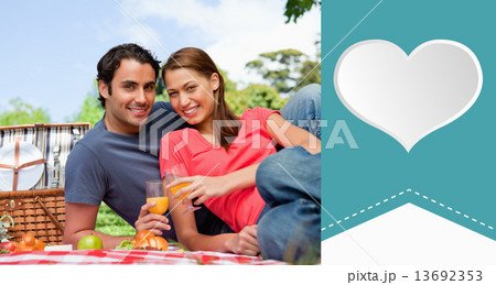 Composite image of cute valentines couple Composite image of cute valentines couple 13692353