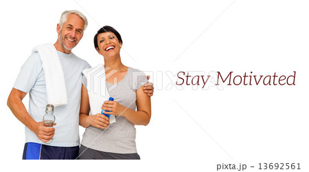 Portrait of a happy fit couple 13692561