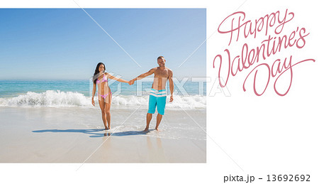 Composite image of cute valentines couple Composite image of cute valentines couple 13692692