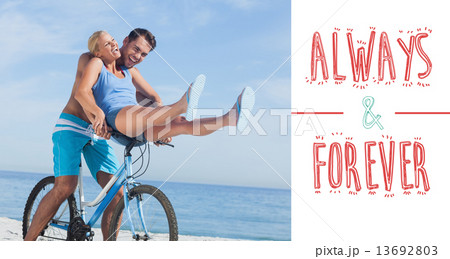 Composite image of cute valentines couple 13692803