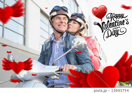 Composite image of cute valentines couple 13693754