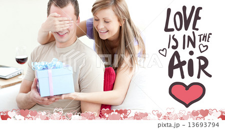 Composite image of cute valentines couple Composite image of cute valentines couple 13693794