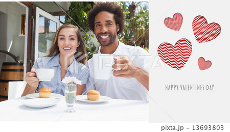 Composite image of cute valentines couple 13693803