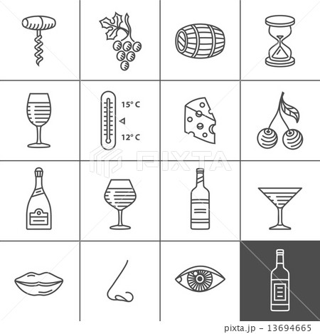 Wine icons set Wine icons set 13694665