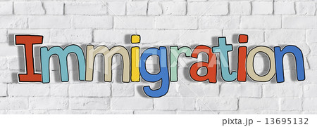 Single Word Colorful Immigration Concept 13695132