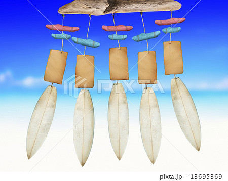 Beach Wind Chime with Copy Space 13695369