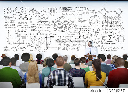 Multiethnic Group of People with Formula Isolated on White 13696277