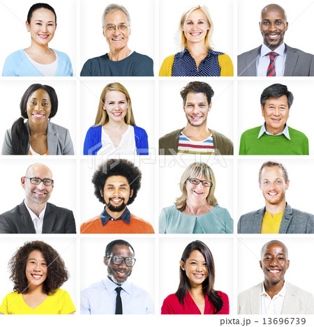 Portrait of Multiethnic Diverse Colorful People Portrait of Multiethnic Diverse Colorful People 13696739