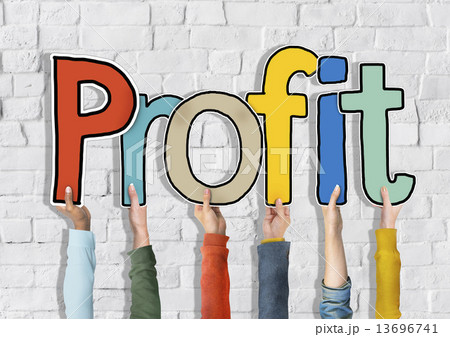 Group of Diverse People's Hands Holding Profit Group of Diverse People's Hands Holding Profit 13696741