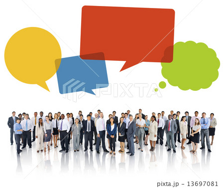 Business People and Colorful Speech Bubbles 13697081