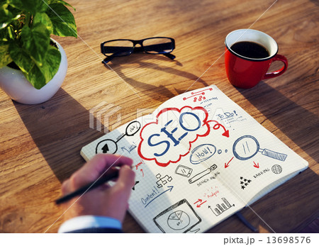 Businessman Sketching About SEO Concept 13698576