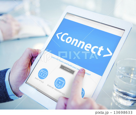 Digital Online Social Media Networking Connect Office Concept 13698633