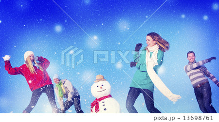 Christmas Cheerful People Holiday Winter Friendship Concept 13698761