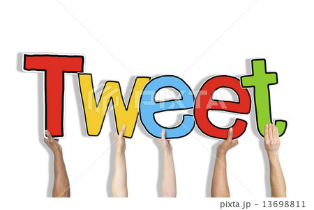 Group of Hands Holding Letter Tweet 13698811