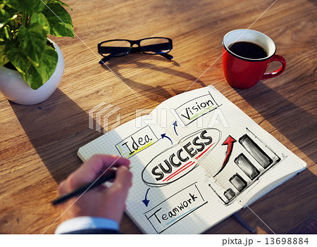 Man with a Note and Success Concept Man with a Note and Success Concept 13698884