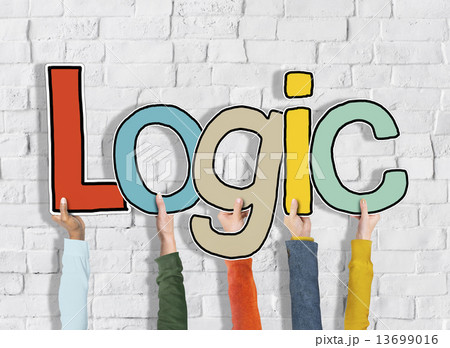 Logic Reason Thought Arms Holding White Bricks Concept 13699016